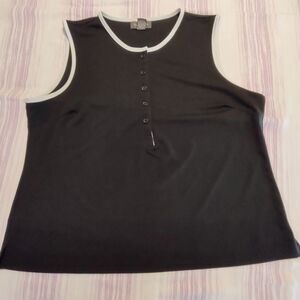 Ladies half button tank top XL Poly. (0034)